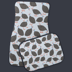 Cute Guinea Hen Bird Car Floor Mat