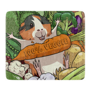 Cute Guinea Pig 100% Veggie Carrot Cartoon Cutting Board