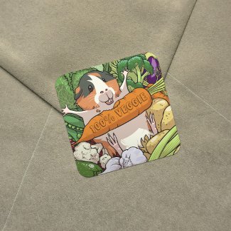 Cute Guinea Pig 100% Veggie Carrot Cartoon