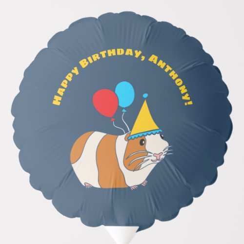 Cute Guinea Pig and Balloons Birthday Party