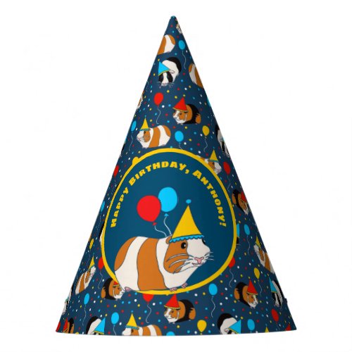 Cute Guinea Pig and Balloons Birthday Party Party Hat