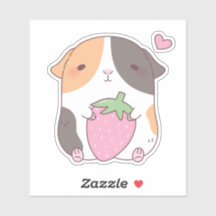 Cute Guinea Pig And Strawberry Doodle