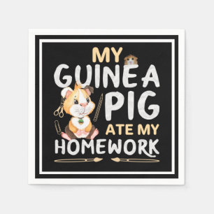 Cute Guinea Pig Ate My Homework Napkins