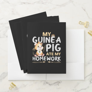 Cute Guinea Pig Ate My Homework Pocket Folder
