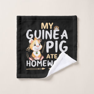 Cute Guinea Pig Ate My Homework Wash Cloth