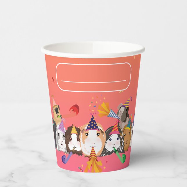 Cute Guinea Pig Birthday Party Paper Cups (Left)