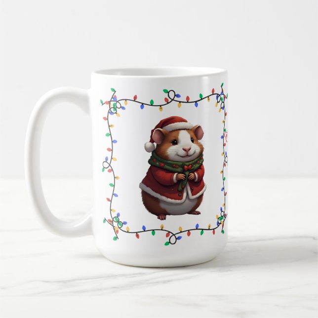 Cute Guinea Pig Christmas Mug (Left)