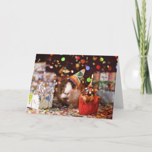 Cute Guinea Pig Custom Birthday Card