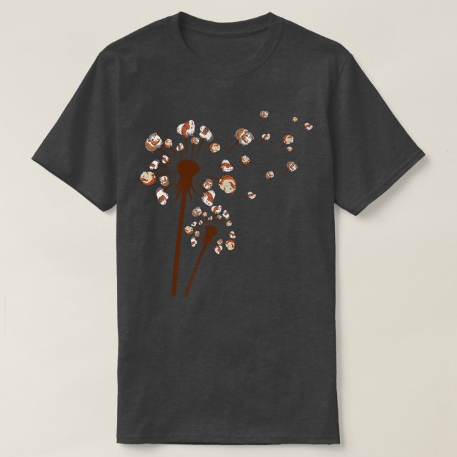 Cute Guinea Pig Dandelion Flower Funny Animal Love T-Shirt (Design Front)