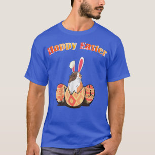 Cute Guinea Pig Easter Bunny Eggs Custom Easter D T-Shirt