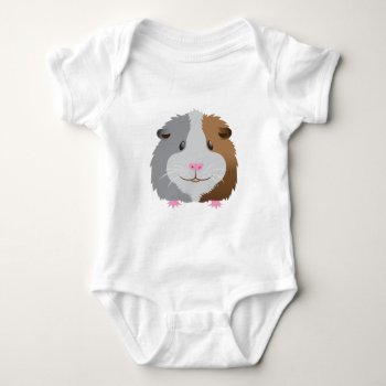 Cute Guinea Pig Face Baby Bodysuit by JazzyDesigner at Zazzle