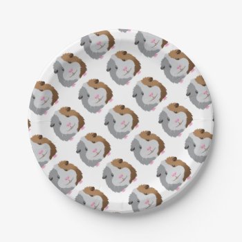 Cute Guinea Pig Face Paper Plates by JazzyDesigner at Zazzle
