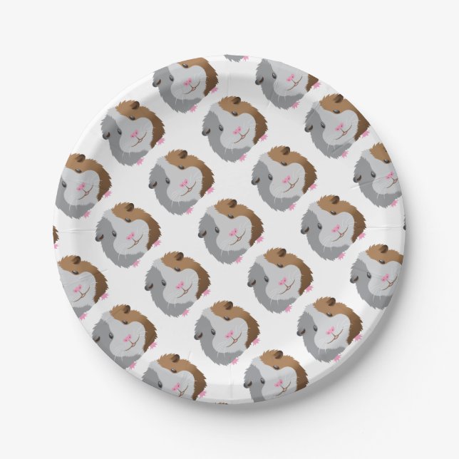 cute guinea pig face paper plates (Front)