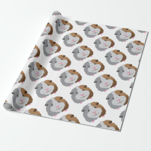 cute guinea pig face wrapping paper