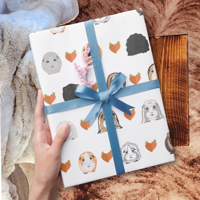 Cute Guinea Pig Face Wrapping Paper (Creator Uploaded)