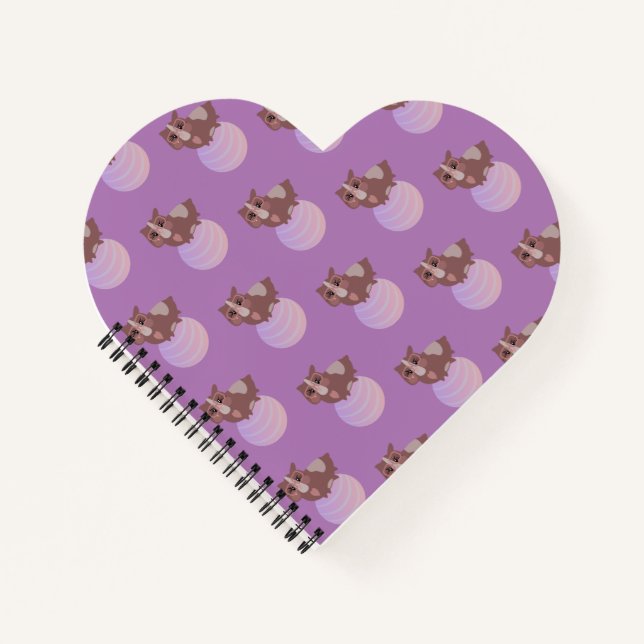 Cute Guinea Pig Fitness Exercise Ball Purple   Notebook (Front)