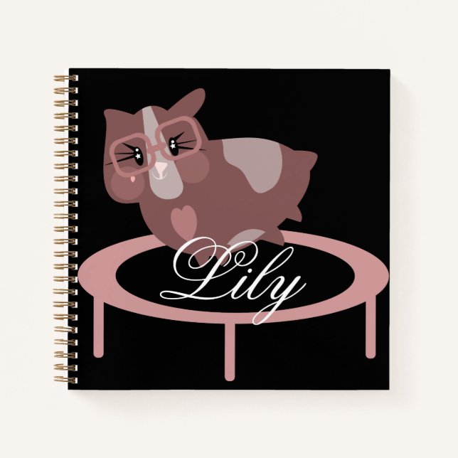 Cute Guinea Pig Fitness Trampoline Exercise  Notebook (Front)