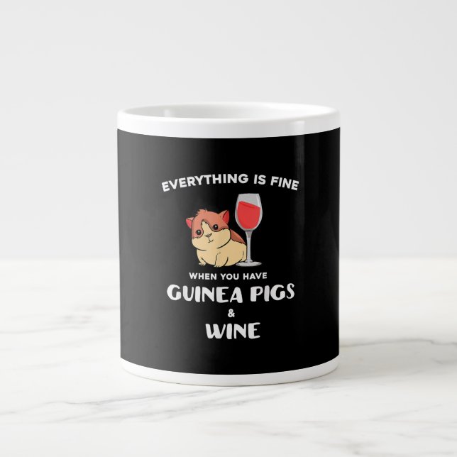 Cute Guinea Pig Gift  Wine Lover Giant Coffee Mug (Front)