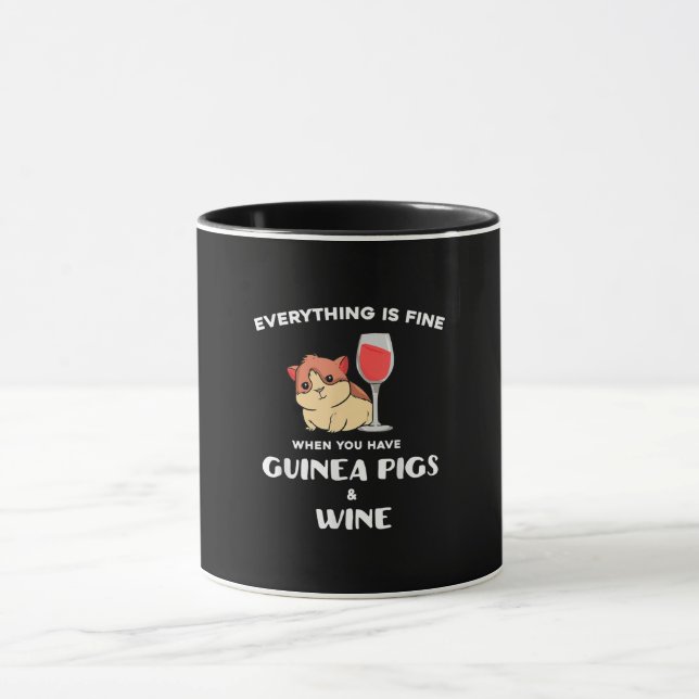 Cute Guinea Pig Gift  Wine Lover Mug (Center)