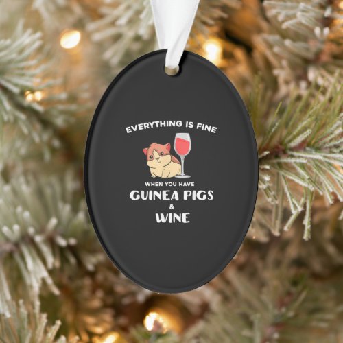 Cute Guinea Pig Gift  Wine Lover Ornament