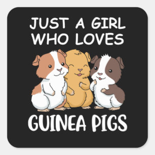 Cute Guinea Pig Gifts Girls Kawaii Guinea Pig Gift Square Sticker