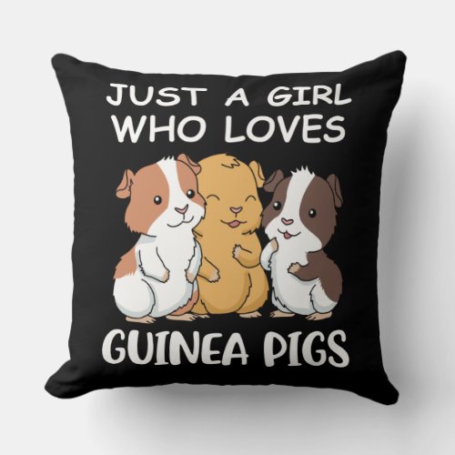 Cute Guinea Pig Gifts Girls Kawaii Guinea Pig Gift Throw Pillow
