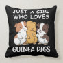 Cute Guinea Pig Gifts Girls Kawaii Guinea Pig Gift Throw Pillow
