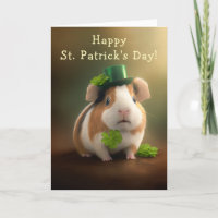 Cute Guinea Pig Good Tidings St. Patrick's Day