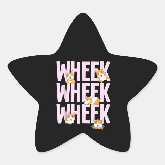 Cute Guinea Pig Hamster Star Sticker (Front)