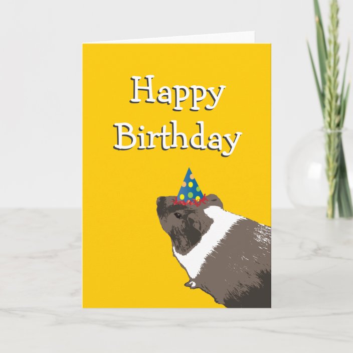 Cute Guinea Pig Happy Birthday Card | Zazzle.com