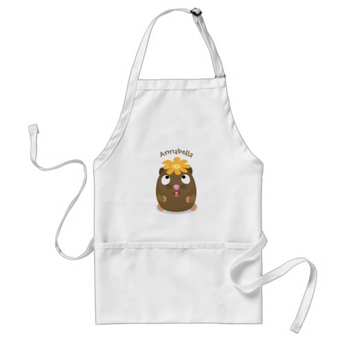 Cute guinea pig happy cartoon illustration adult apron