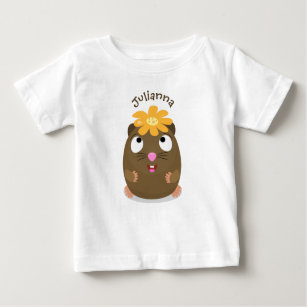 Cute guinea pig happy cartoon illustration baby T-Shirt