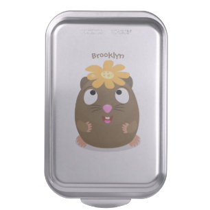 Cute guinea pig happy cartoon illustration cake pan