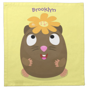 Cute guinea pig happy cartoon illustration cloth napkin