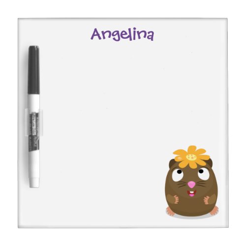 Cute guinea pig happy cartoon illustration dry erase board