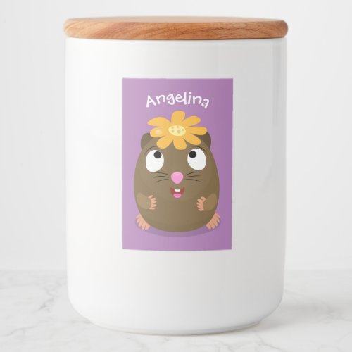 Cute guinea pig happy cartoon illustration food label