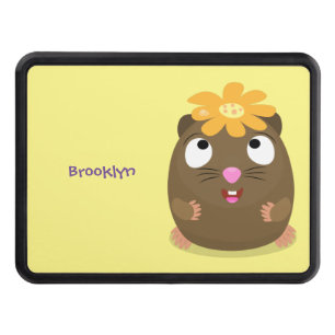 Cute guinea pig happy cartoon illustration hitch cover