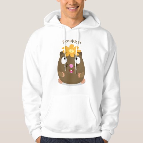 Cute guinea pig happy cartoon illustration hoodie