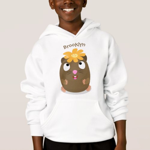 Cute guinea pig happy cartoon illustration hoodie