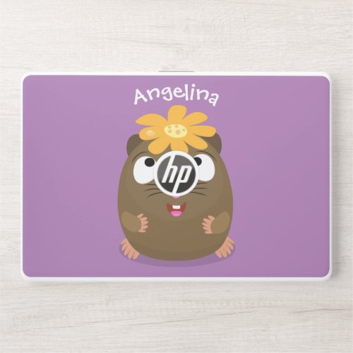 Cute guinea pig happy cartoon illustration HP laptop skin