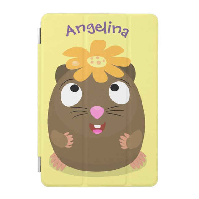 Cute guinea pig happy cartoon illustration iPad mini cover (Front)