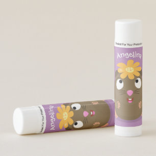 Cute guinea pig happy cartoon illustration lip balm