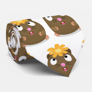 Cute guinea pig happy cartoon illustration neck tie