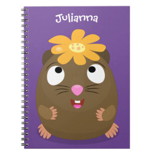 Cute guinea pig happy cartoon illustration notebook