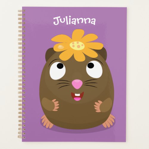 Cute guinea pig happy cartoon illustration planner