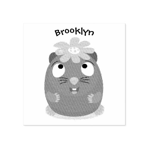 Cute guinea pig happy cartoon illustration rubber stamp