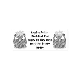 Cute guinea pig happy cartoon illustration self-inking stamp