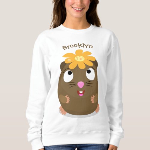 Cute guinea pig happy cartoon illustration sweatshirt