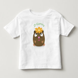 Cute guinea pig happy cartoon illustration toddler t-shirt