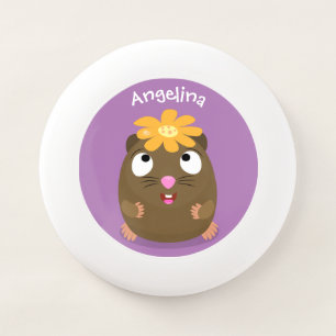 Cute guinea pig happy cartoon illustration Wham-O frisbee